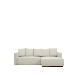KAVE HOME Marela 3-pers. sovesofa, m. h�jre chaiselong - beige chenille (B:276cm)