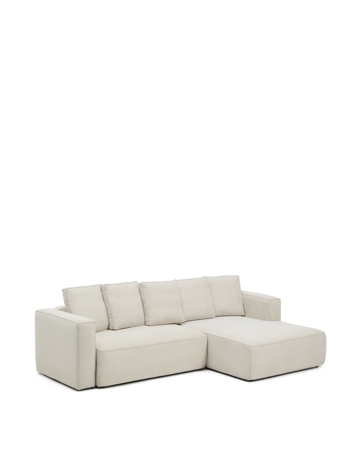 KAVE HOME Marela 3-pers. sovesofa, m. h�jre chaiselong - beige chenille (B:276cm)