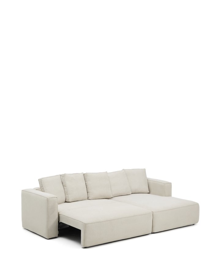 KAVE HOME Marela 3-pers. sovesofa, m. h�jre chaiselong - beige chenille (B:276cm)