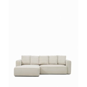 KAVE HOME Marela 3-pers. sovesofa, m. venstre chaiselong - beige chenille (B:276cm)