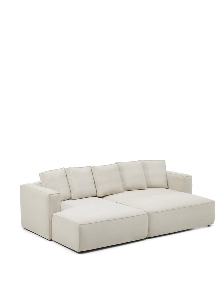 KAVE HOME Marela 3-pers. sovesofa, m. venstre chaiselong - beige chenille (B:276cm)