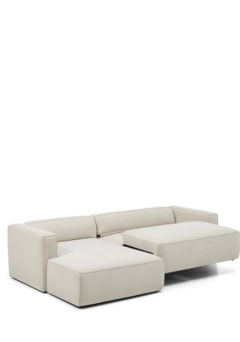 KAVE HOME Marela 3-pers. sovesofa, m. venstre chaiselong - beige chenille (B:276cm)