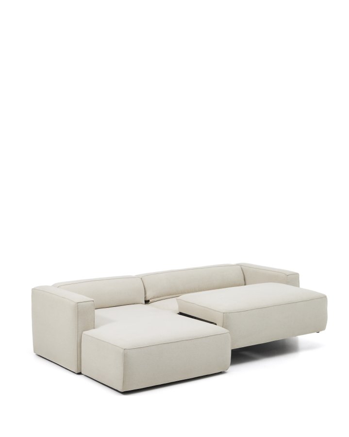 KAVE HOME Marela 3-pers. sovesofa, m. venstre chaiselong - beige chenille (B:276cm)