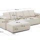 KAVE HOME Marela 3-pers. sovesofa, m. venstre chaiselong - beige chenille (B:276cm)