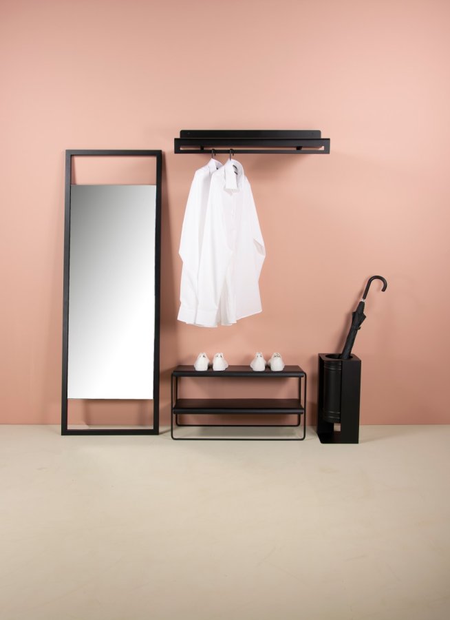 SPINDER DESIGN Wave klesstativ, m. hylle - sort stl (B:78)