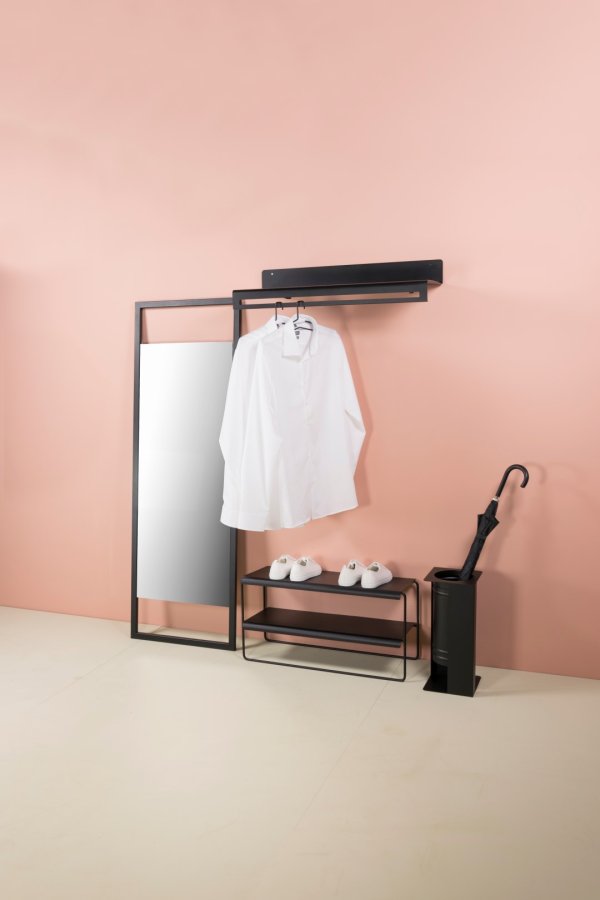 SPINDER DESIGN Gabi skostativ, m. 2 hyller - svart stl (B:73)