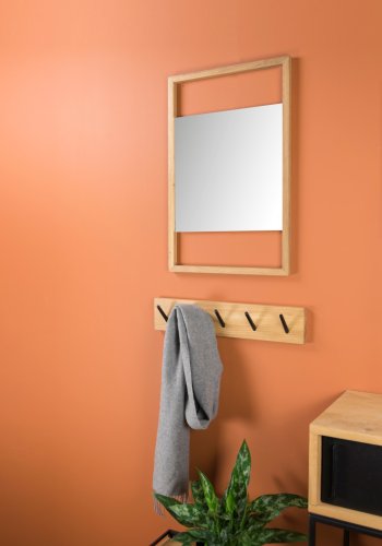 SPINDER DESIGN Pic 5 knaggrekke, m. 5 kroker - naturlig og svart eik (B:50)