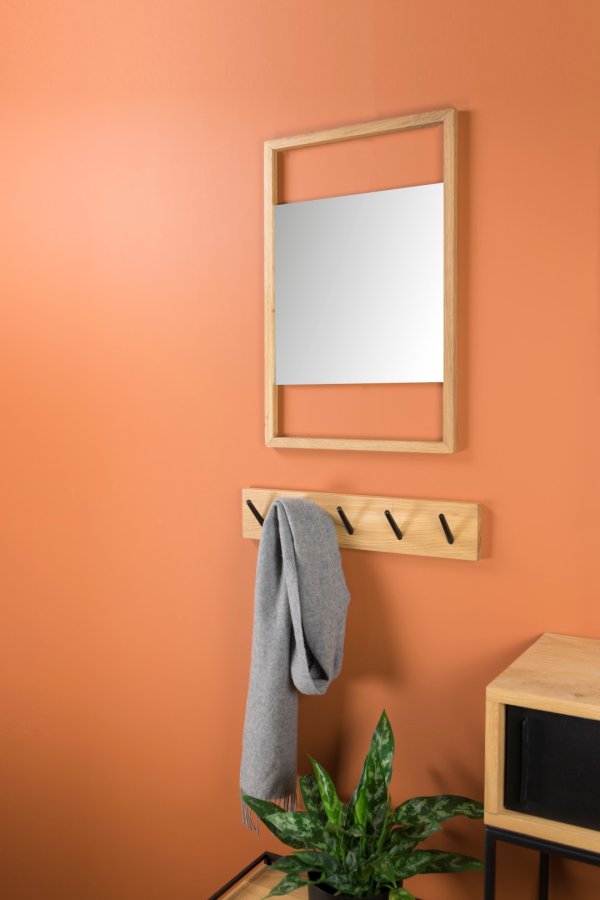 SPINDER DESIGN Pic 5 knaggrekke, m. 5 kroker - naturlig og svart eik (B:50)