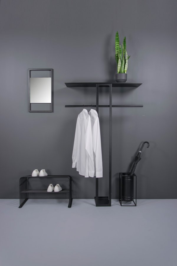 SPINDER DESIGN Sasha S vgspejl, rektangulr - spejlglas og sort stl (60x34)