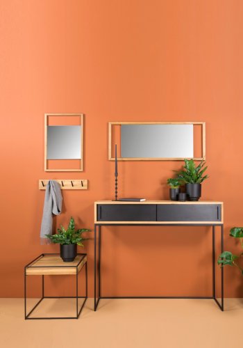 SPINDER DESIGN Pic 5 knaggrekke, m. 5 kroker - naturlig og svart eik (B:50)