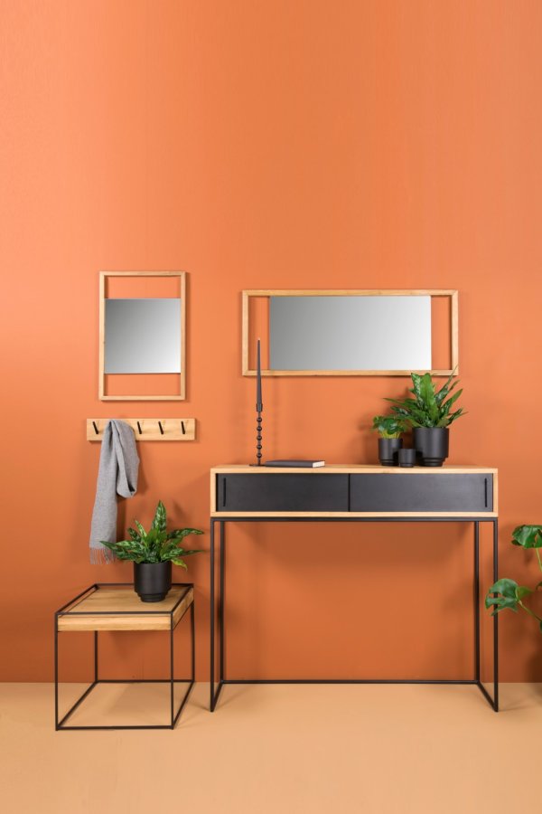 SPINDER DESIGN Pic 5 knaggrekke, m. 5 kroker - naturlig og svart eik (B:50)