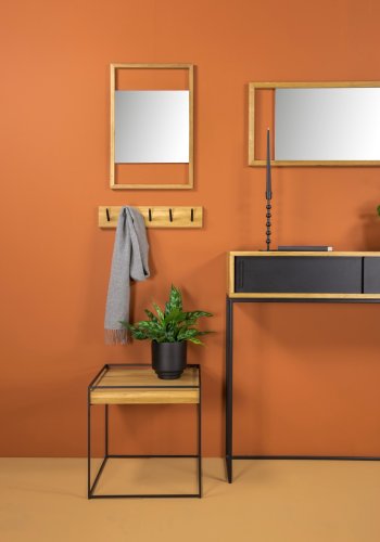 SPINDER DESIGN Pic 5 knaggrekke, m. 5 kroker - naturlig og svart eik (B:50)