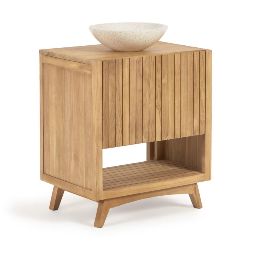 KAVE HOME sndagsbaderomsmbler, m. 2 drer og 2 hyller - naturlig teak