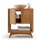 KAVE HOME sndagsbaderomsmbler, m. 2 drer og 2 hyller - naturlig teak