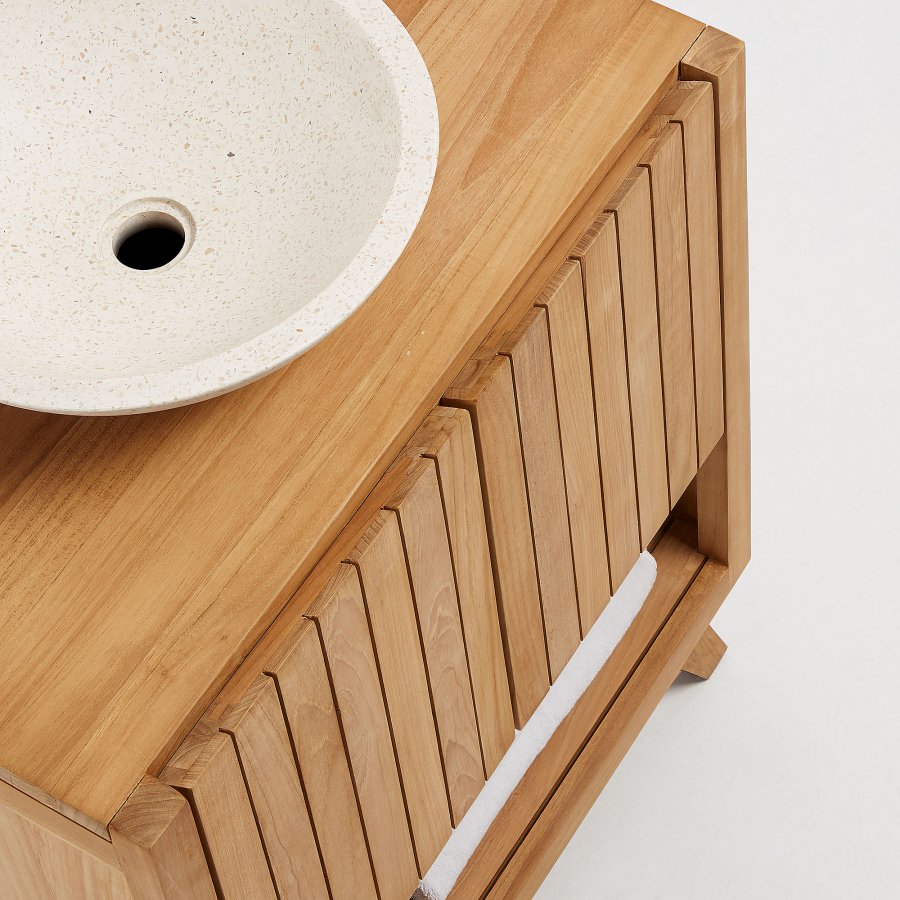 KAVE HOME sndagsbaderomsmbler, m. 2 drer og 2 hyller - naturlig teak