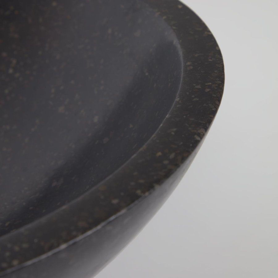 KAVE HOME sndagsvask, rund - svart terrazzo (40)