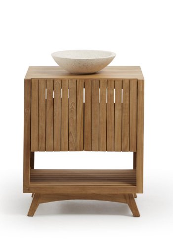 KAVE HOME Sunday Tvättställ för Badrummet, Rund - Vit Terrazzo ( 40 cm)