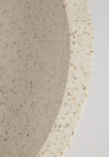 KAVE HOME Sunday Tvättställ för Badrummet, Rund - Vit Terrazzo ( 40 cm)