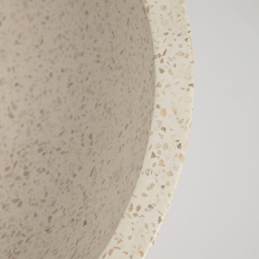 KAVE HOME Sunday Tvättställ för Badrummet, Rund - Vit Terrazzo ( 40 cm)