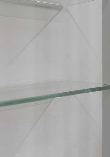 SPINDER DESIGN rektangulr kubisk bokhylle, m. 11 hyller - glass og hvitt stl (H:167cm x46cm x 13cm)