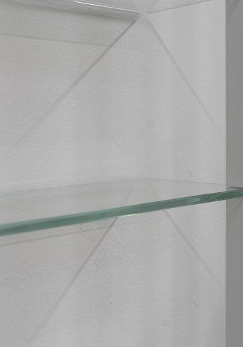 SPINDER DESIGN rektangulr Cubic reol, m. 7 hylder - glas og hvid stl(H:167cm x46cm x 13cm)