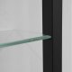 SPINDER DESIGN rektangulr kubisk bokhylle, m. 7 hyller - glass og sort stl (H: 167cm x 46cm x 13cm)