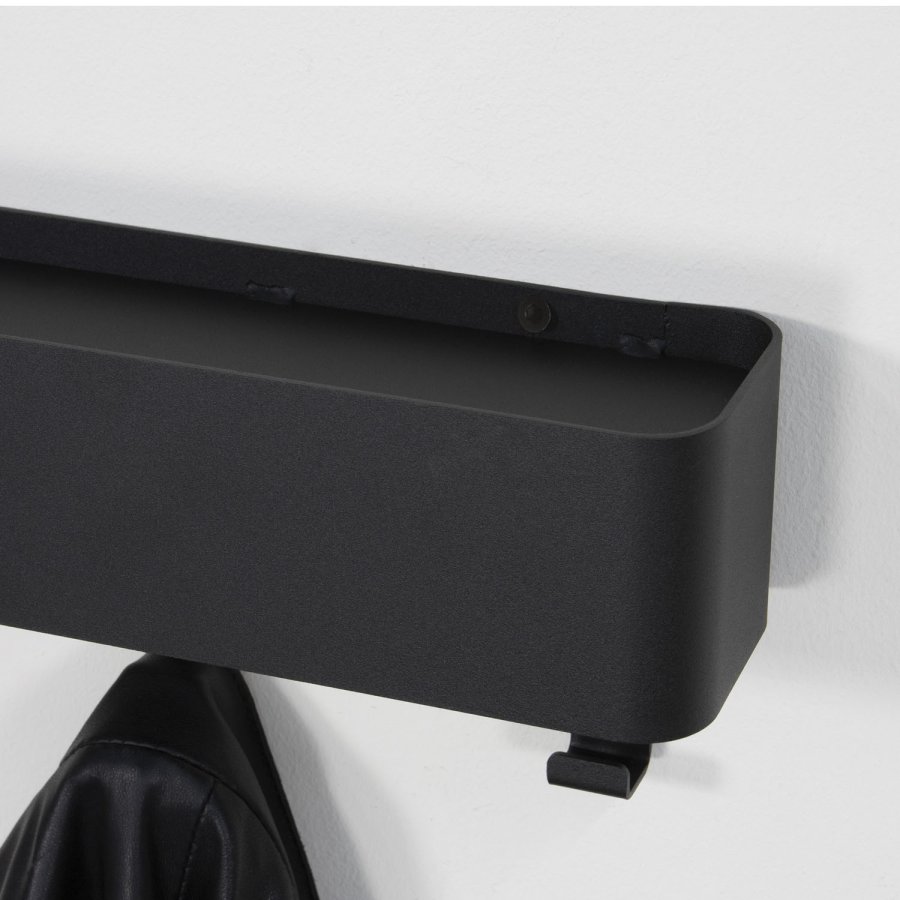 SPINDER DESIGN rektangulr Dax Play knaggrekke, m. 3 kroker - sort stl 