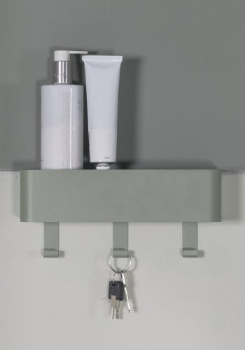 SPINDER DESIGN Dax Play knaggrekke, m. 3 knagger, m. hylle - stvete grnt stl (27x12)