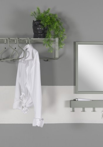 SPINDER DESIGN Dax Play knaggrekke, m. 5 knagger, m. hylle - stvete grnt stl (52x12)