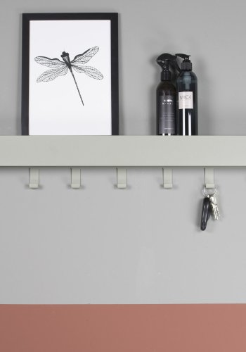 SPINDER DESIGN Dax Play knaggrekke, m. 7 kroker, m. hylle - stvete grnt stl (72x12)