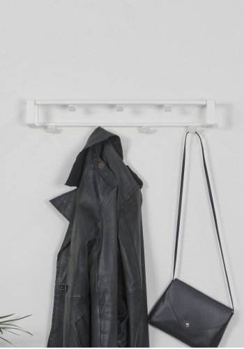 SPINDER DESIGN rektangulr Rex knaggrekke, m. 7 knagger - hvitt stl