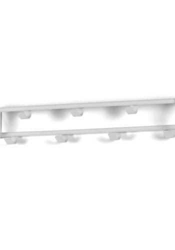 SPINDER DESIGN rektangulr Rex knaggrekke, m. 7 knagger - hvitt stl