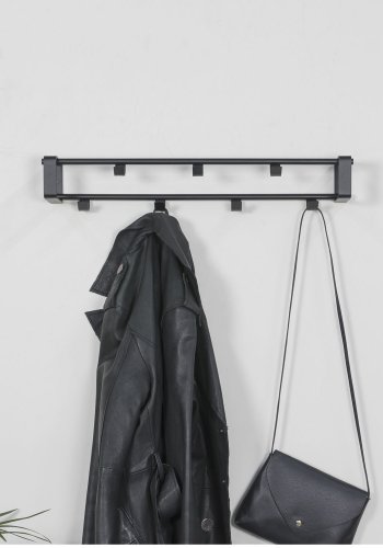 SPINDER DESIGN rektangulr Rex knaggrekke, m. 7 knagger - sort stl