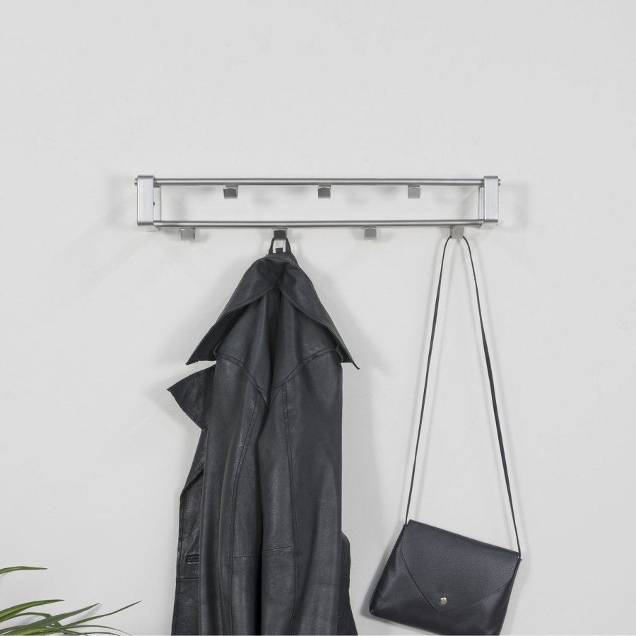 SPINDER DESIGN rektangulr Rex knaggrekke, m. 7 knagger - grtt stl