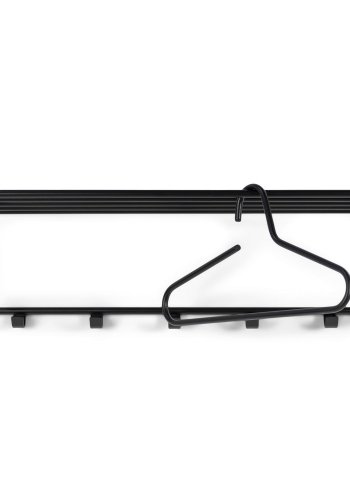 SPINDER DESIGN rektangulr Rex hattehylle, m. 5 knagger - sort stl