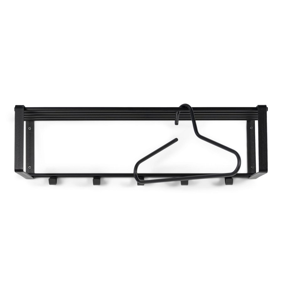 SPINDER DESIGN rektangulr Rex hattehylle, m. 5 knagger - sort stl