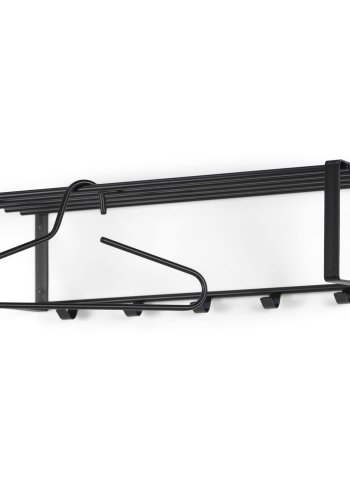 SPINDER DESIGN rektangulr Rex hattehylle, m. 5 knagger - sort stl