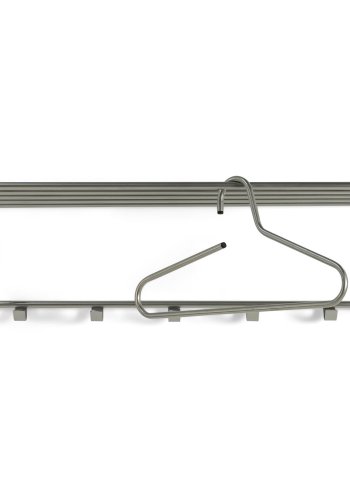 SPINDER DESIGN rektangulr Rex hattehylle, m. 5 knagger - grtt stl