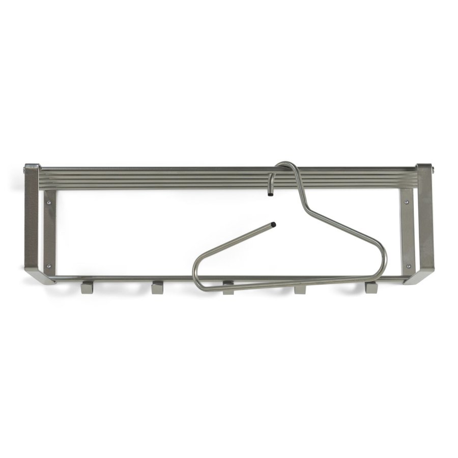 SPINDER DESIGN rektangulr Rex hattehylle, m. 5 knagger - grtt stl