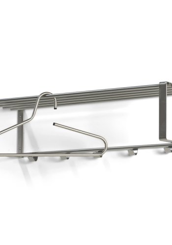 SPINDER DESIGN rektangulr Rex hattehylle, m. 5 knagger - grtt stl
