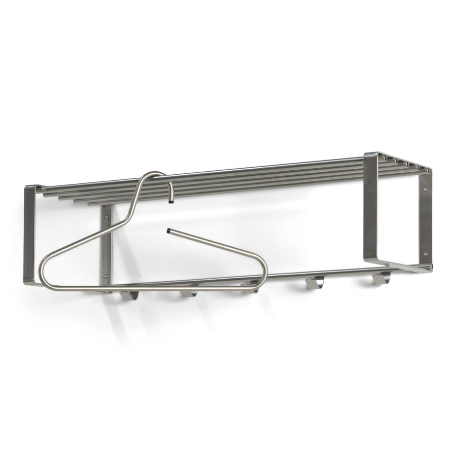 SPINDER DESIGN rektangulr Rex hattehylle, m. 5 knagger - grtt stl