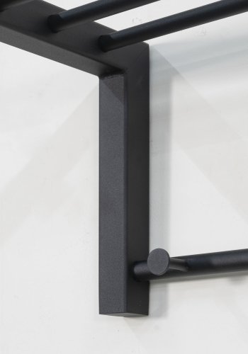 SPINDER DESIGN rektangulr Bergum knaggrekke med hylle - sort stl