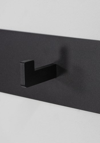 SPINDER DESIGN rektangulr Leatherman knaggrekke, m. 3 kroker - sort stl