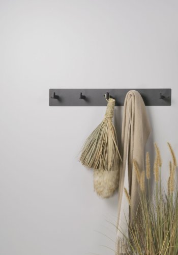 SPINDER DESIGN rektangulr Leatherman knaggrekke, m. 5 kroker - sort stl