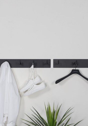 SPINDER DESIGN rektangulr Leatherman knaggrekke, m. 5 kroker - sort stl