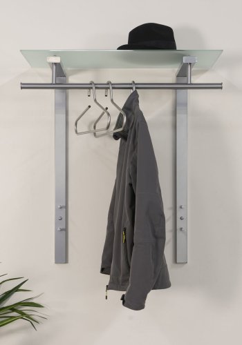 SPINDER DESIGN rektangulr Dutch knagerkke, m. 1 hylde - glas og gr stl