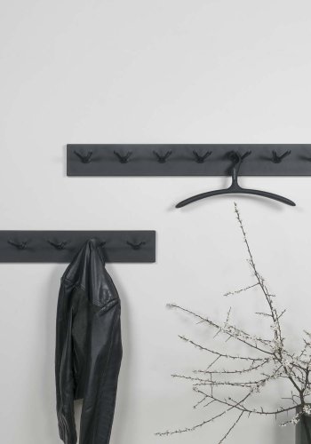 SPINDER DESIGN Pull knaggrekke, m. 7 doble kroker - svart stl (104,5x12,5)