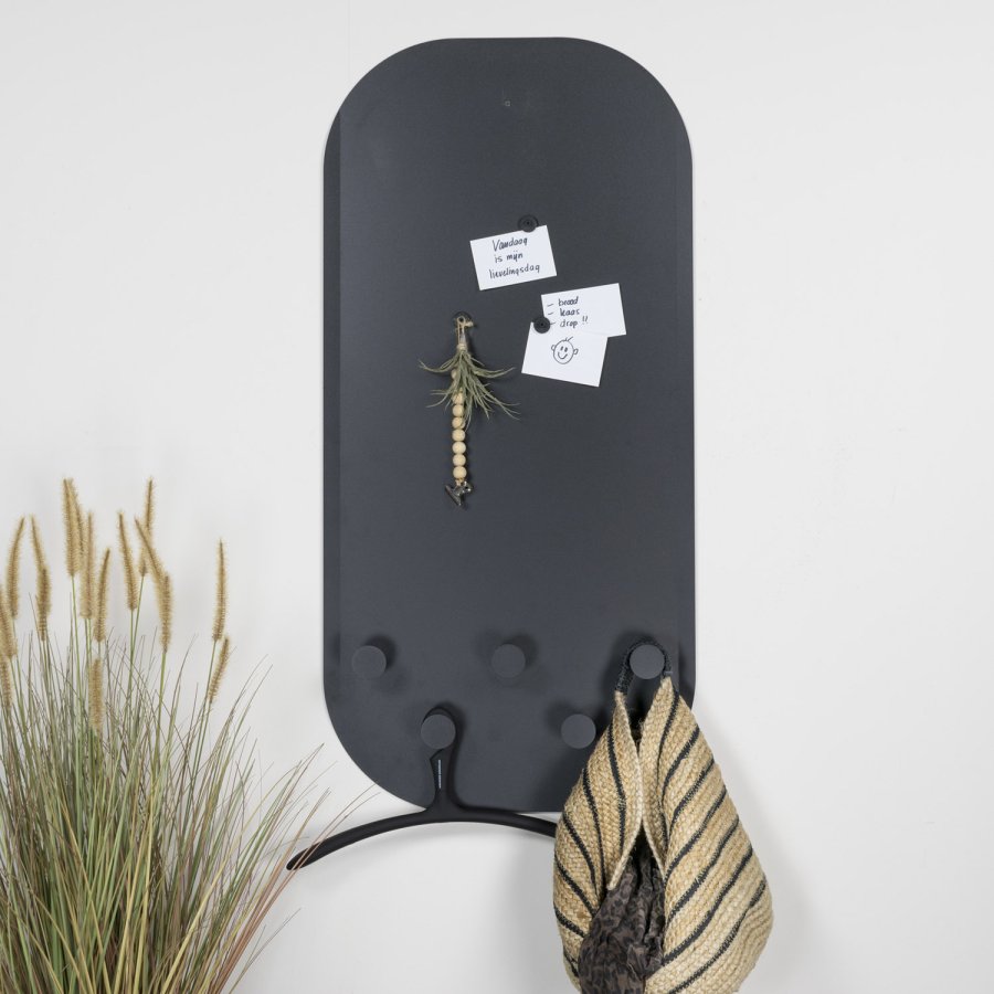 SPINDER DESIGN Aspen klesstativ, m. 5 kroker og magnetisk plate - svart stl (55x115)