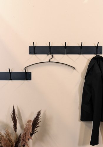 SPINDER DESIGN rektangulr Fusion knaggrekke, m. 3 kroker - sort stl