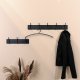 SPINDER DESIGN rektangulr Fusion knaggrekke, m. 3 kroker - sort stl